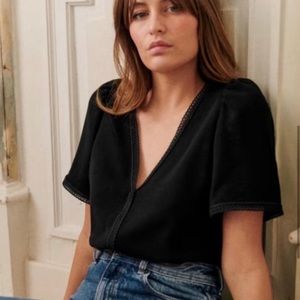Sézane Valencia Top Black Size 34/US2
